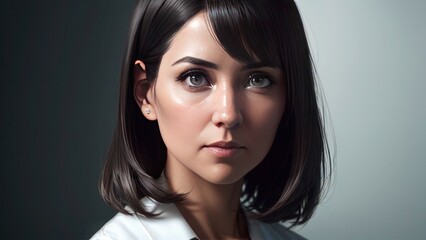 Beautiful woman face. Generative AI