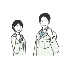 作業着の男性と女性