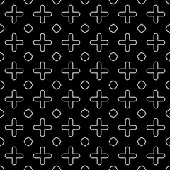 Seamless surface pattern design with quatrefoil figures. Oriental traditional ornament with repeated rounded shapes. Window tracery wallpaper. Grid motif. Digital paper abstract. Vector illustration.