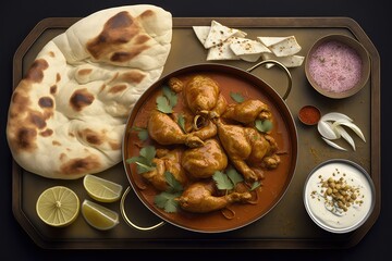 healthy and delicious butter chicken plate for a nutritious meal generative ai