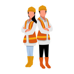 man and woman head worker