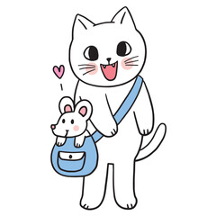 Cartoon cute funny cat vector.