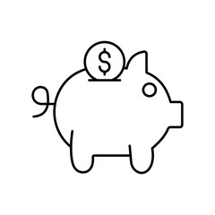 Piggy bank Vector Icon

