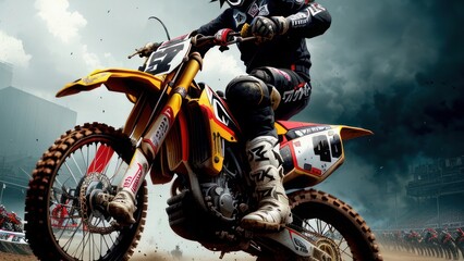 Motocross and rally driver. Generative AI