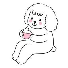 Cartoon cute funny dog vector.