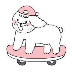 Cartoon cute funny dog vector.