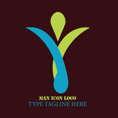 Naklejka premium Man icon logo for company