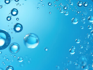 water drops on blue