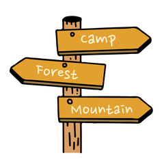 Trail Signs. Camping Concept, Simple style, Vector Illustration.