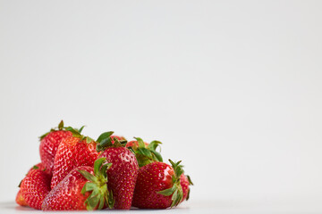 fresh strawberries on a white background
