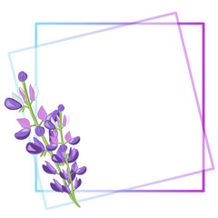 lilac square frame with flowers
