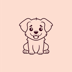 Cute Puppy Dog Mascot Cartoon Logo Design Icon Illustration Character Hand Drawn. Suitable for every category of business, company, brand like pet store or pet shop, toys, food, and Animal logo design