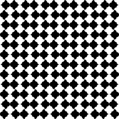 Seamless surface pattern design. Quatrefoil figures. Oriental traditional ornament with repeated rounded shapes. Window tracery wallpaper. Grid motif. Digital paper. Vector art