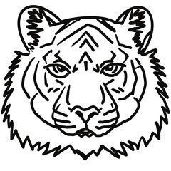 Tiger face line art