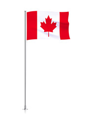 Fototapeta na wymiar CANADA flag, waving flag of CANADA on pole 