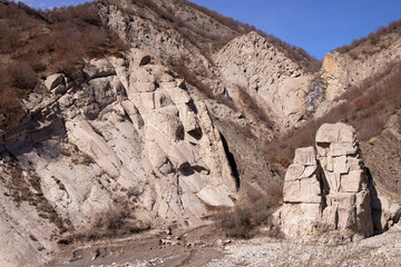 Waterfall in the vicinity of the village of Lagich. Ismayilli region. Azerbaijan.