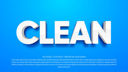 Clean 3d editable text effect premium vector - obrazy, fototapety, plakaty