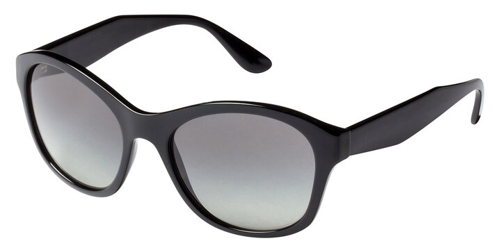 Dark stylish fashion sunglasses, isolated on white background, cut out