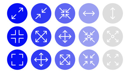 Fullscreen Mode Icons Set. Full Display Icons Collection. Screen Expansion Vector Icons. Fullscreen User Interface Icons. Full-Screen Visualization Icons. Vector Editable Stroke. 