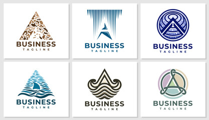 Luxury abstract acronym letter A logo branding