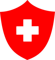  



immune system icon. Medical cross on shield. Isolated on white background. Replaceable vector design.
