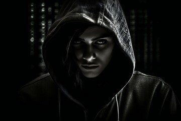 Hacker. Computer crime, Cyber security concept. Generative AI