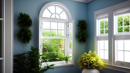 Windowsill Oasis: A View of the Lush Garden Outside