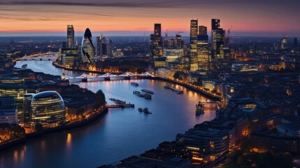 Fototapeta na wymiar futuristic London in 2050 AI generative