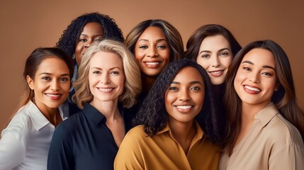 Obraz premium Portrait group of diverse Female Teachers together, Generative AI