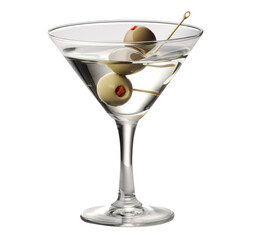 Dry martini in transparent background. Generative AI. - obrazy, fototapety, plakaty