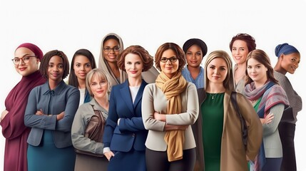 Portrait group of diverse Female Teachers together, Generative AI