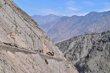 Papier Peint photo Nanga Parbat Dangerous Jeep Track to Fairy Meadows and Nanga Parbat Base Camp in Pakistan