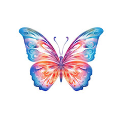 Fototapeta na wymiar Pastel butterfly isolated on white background AI