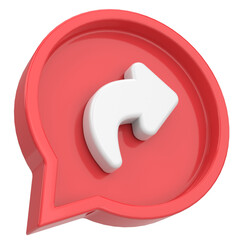 Share button. Share icon. 3D illustration.