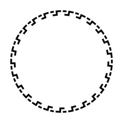 Circle frame round border design shape icon for decorative vintage doodle element for design in vector illustration