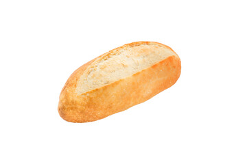 Crispy bread roll isolated against white background
