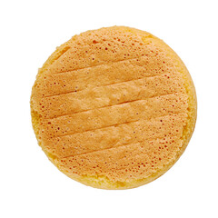Sponge for making a cake top view, isolated on a white background