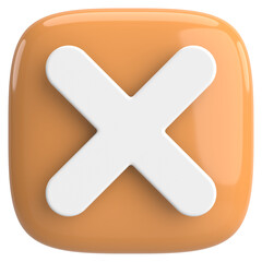 Fototapeta premium 3D close button. Cross sign. 3D illustration.