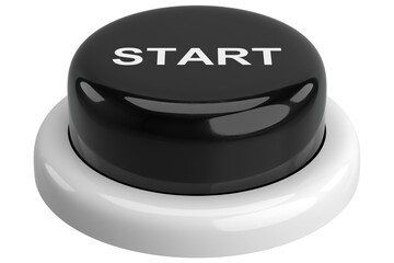 3D button. Start button. 3D illustration.