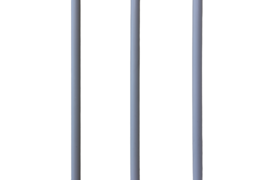 Lines of electrical wires in round plastic pipes on the wall, isolated on a white background