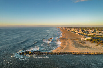 Fototapeta na wymiar A drone shot along the Jersey Shore