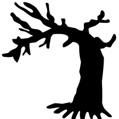 Spooky Halloween Tree Silhouette