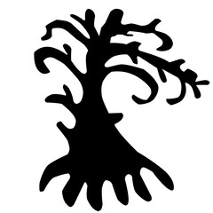 Obraz premium Spooky Halloween Tree Silhouette