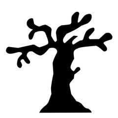 Spooky Halloween Tree Silhouette