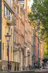 Vintage Facades and Street Lights of Amsterdam