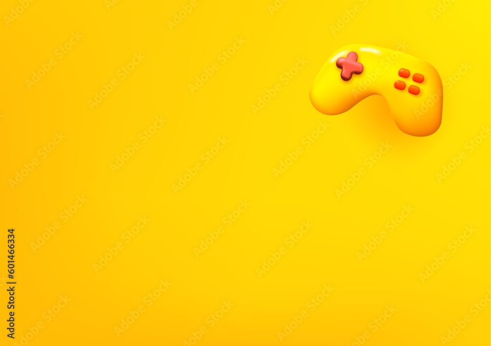 Leinwandbilder Vector wallpaper with gamepad icon. 3d vector background with copy space
