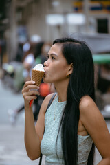 girl having an ice cream