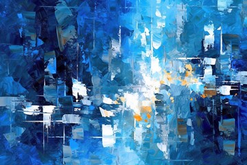 Ethereal Abstract Blue Background, Digital Artwork, Generative AI