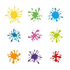 set of colorful splash splatter vector element