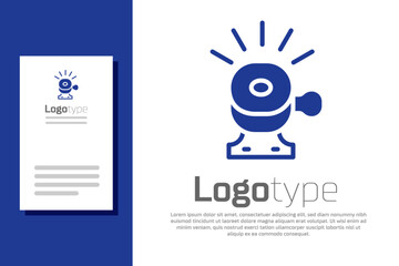 Blue Bicycle bell icon isolated on white background. Logo design template element. Vector